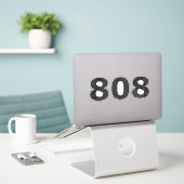 Sticker 808 Hawaii Tribal Blk Grey (Ordinateur portable sur le bureau)