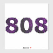 Sticker 808 Hawaii Tribal Blk Purple (Feuille)