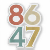 Sticker 86 47 Trump Cool rétro anti-Trump (Devant)