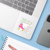 Sticker 8 Anniversaire Roller Patins Roulant Dans 8 Ans Ol (Ordinateur portable avec iPhone)