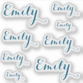 Sticker 8 Custom Name Word, 4-5 letters Elegant Script Tel (Devant)