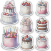 Sticker 8 Gâteaux d'anniversaire (Devant)