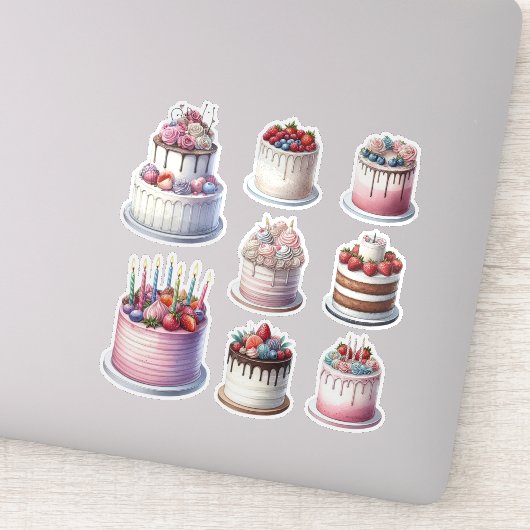 Sticker 8 Gâteaux d'anniversaire (Détail)