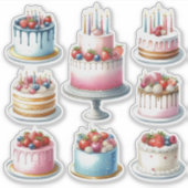 Sticker 8 Gâteaux d'anniversaire (Devant)