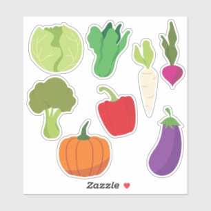 Sticker 8 légumes pour manger Conception hebdomadaire
