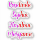 Sticker 8 Noms imperméables transparents écrits à la main, (Devant)