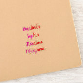 Sticker 8 Noms Manuscrits Transparent Imperméable, Féminin