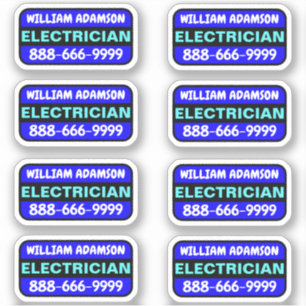 Sticker 8pcs Electricien Nom et numéro de téléphone - Prom