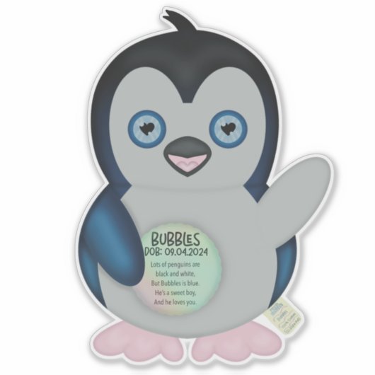 Sticker 90s Throwback - Pixel Babies Plushie (Bubbles le (Devant)