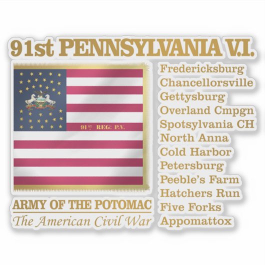 Sticker 91e Infanterie volontaire de Pennsylvanie (BH) (Devant)