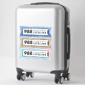 Sticker 988 ligne de crise suicide (Sur valise)