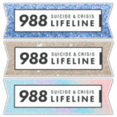Sticker 988 ligne de crise suicide (Devant)