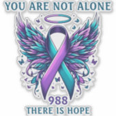 Sticker 988 Suicide Prevention You Matter Ribbon Support  (Devant)