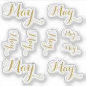 Sticker 9 Custom Name Word, 2-3 letters Elegant Script Gld (Devant)