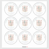 Sticker 9 grands noms individuels Merci Mariage (Feuille)