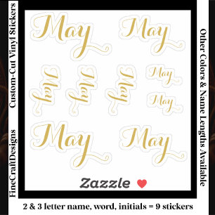 Sticker 9 Lettres de Nom Personnalisé, 2-3 lettres Écritur