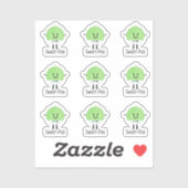 Sticker 9 mini chevalets bébé de pois doux (Feuille)