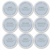 Sticker 9 Nom individuel Merci Fête de mariage bleu (Devant)