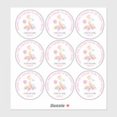 Sticker 9 Noms individuels Enfants Merci Giraffe (Feuille)