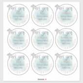 Sticker 9 Noms individuels Merci Mariage de message Turquo (Feuille)