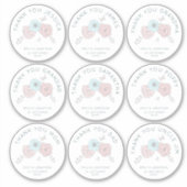 Sticker 9 Petit Nom Individuel Merci Mariage Fleur (Devant)