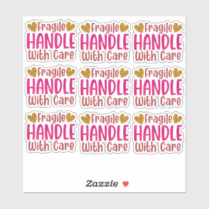 Sticker 9 Poignée Fragile Avec Soin Petite Entreprise