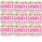 Sticker 9 Poignée Fragile Avec Soin Petite Entreprise (Devant)
