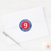 Sticker 9e anniversaire avec nom et date (Enveloppe)