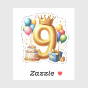 Sticker 9e anniversaire doré