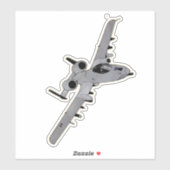 Sticker A-10 Thunderbolt II, phacochère, avion d'attaque (Feuille)