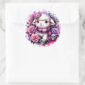 Sticker à agneau adorable avec crânes et Roses (Sac)