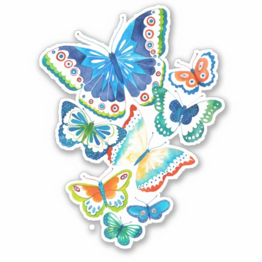 Sticker à âme papillon Blue Cluster (Devant)