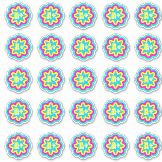 Sticker A+ Amusant Couleur mignonne Commentaire Récompense (Devant)