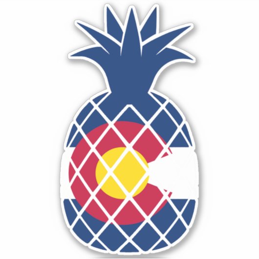 Sticker à ananas Drapeau du Colorado (Devant)