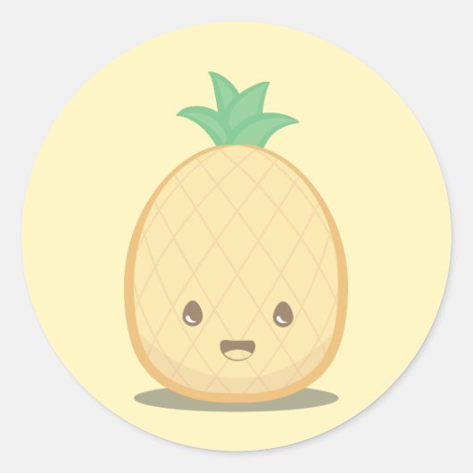 Sticker à ananas jaune mignon (Devant)