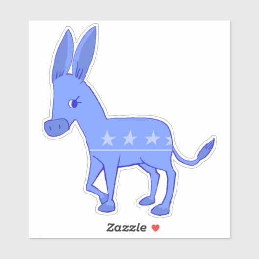 Sticker à âne du Parti Démocrate (Feuille)