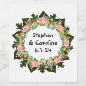 Sticker à arrangement floral de fleurs de mariage  (Étiquettes simples)