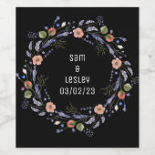 Sticker à arrangement floral de fleurs de mariage  (Étiquettes simples)