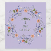 Sticker à arrangement floral de fleurs de mariage  (Étiquettes simples)