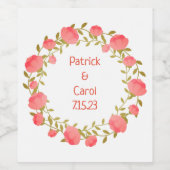 Sticker à arrangement floral de fleurs de mariage (Étiquettes simples)