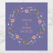 Sticker à arrangement floral de fleurs de mariage  (Étiquettes simples)