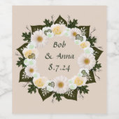 Sticker à arrangement floral de fleurs de mariage  (Étiquettes simples)