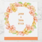 Sticker à arrangement floral de fleurs de mariage  (Étiquettes simples)