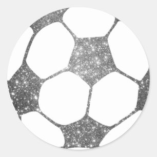 Sticker à balle de soccer Parties scintillant en a