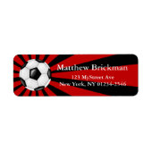 Sticker à balle de soccer rouge noir Adresse de re (Devant)