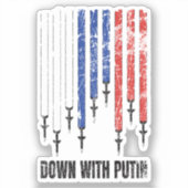 Sticker A bas Poutine contre la paix Ukraine (Recto)