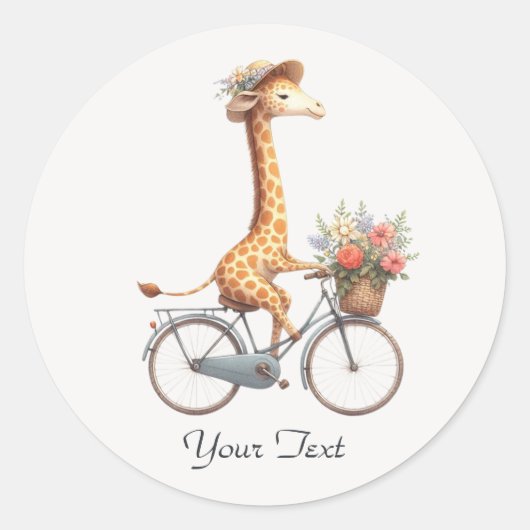 Sticker à bicyclette floral Giraffe (Devant)