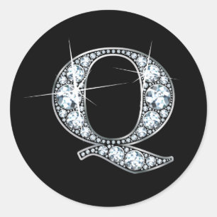 Sticker à bille de diamant "Q"