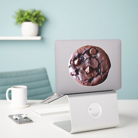 Sticker à biscuits au chocolat double (Ordinateur portable sur le bureau)