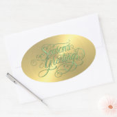 Sticker à Bonnes Fêtes en feuilles d'or (Enveloppe)